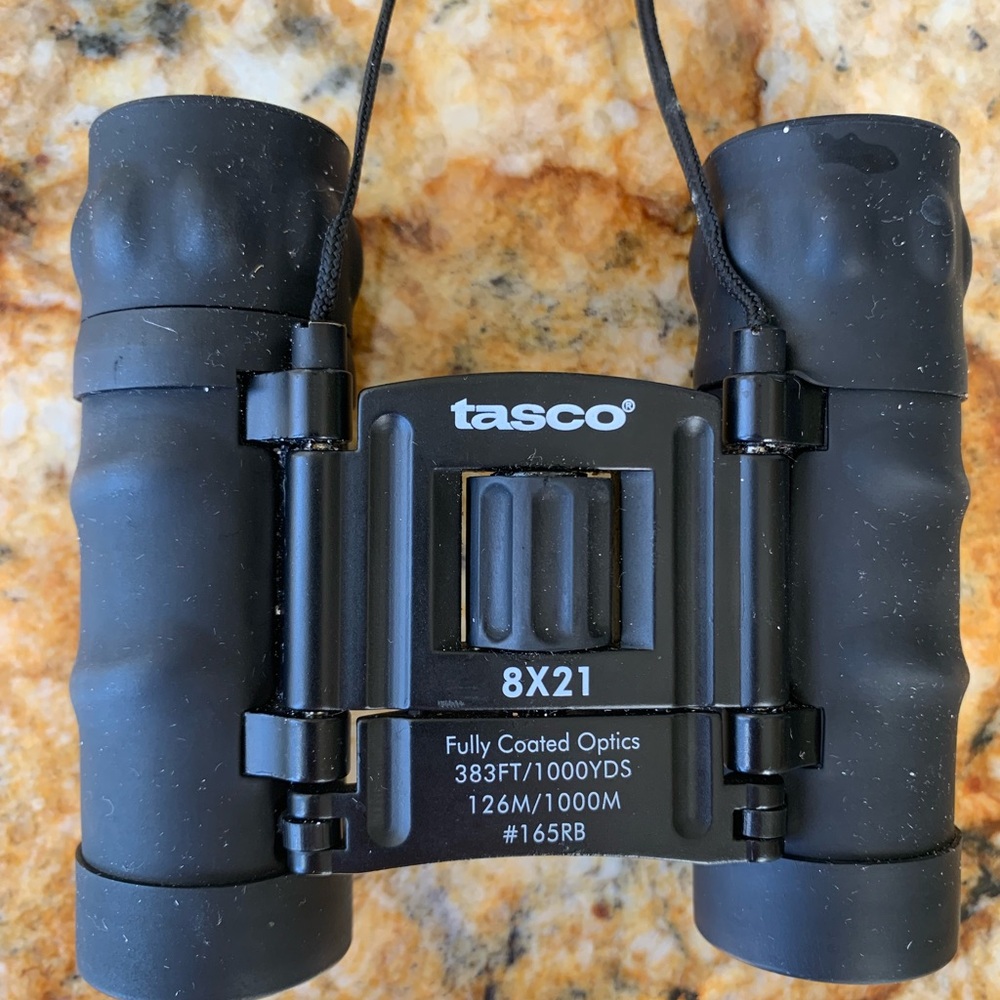 TASCO Binoculars 8x21 | 165RB Compact Folding with Case - Black